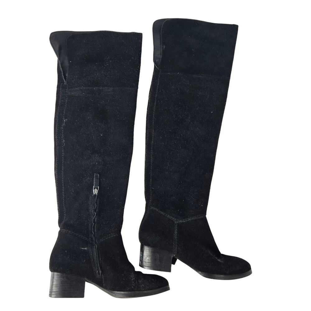 Nordstrom Suede Leather Over the Knee Block Heel Riding Boots Womens 6M